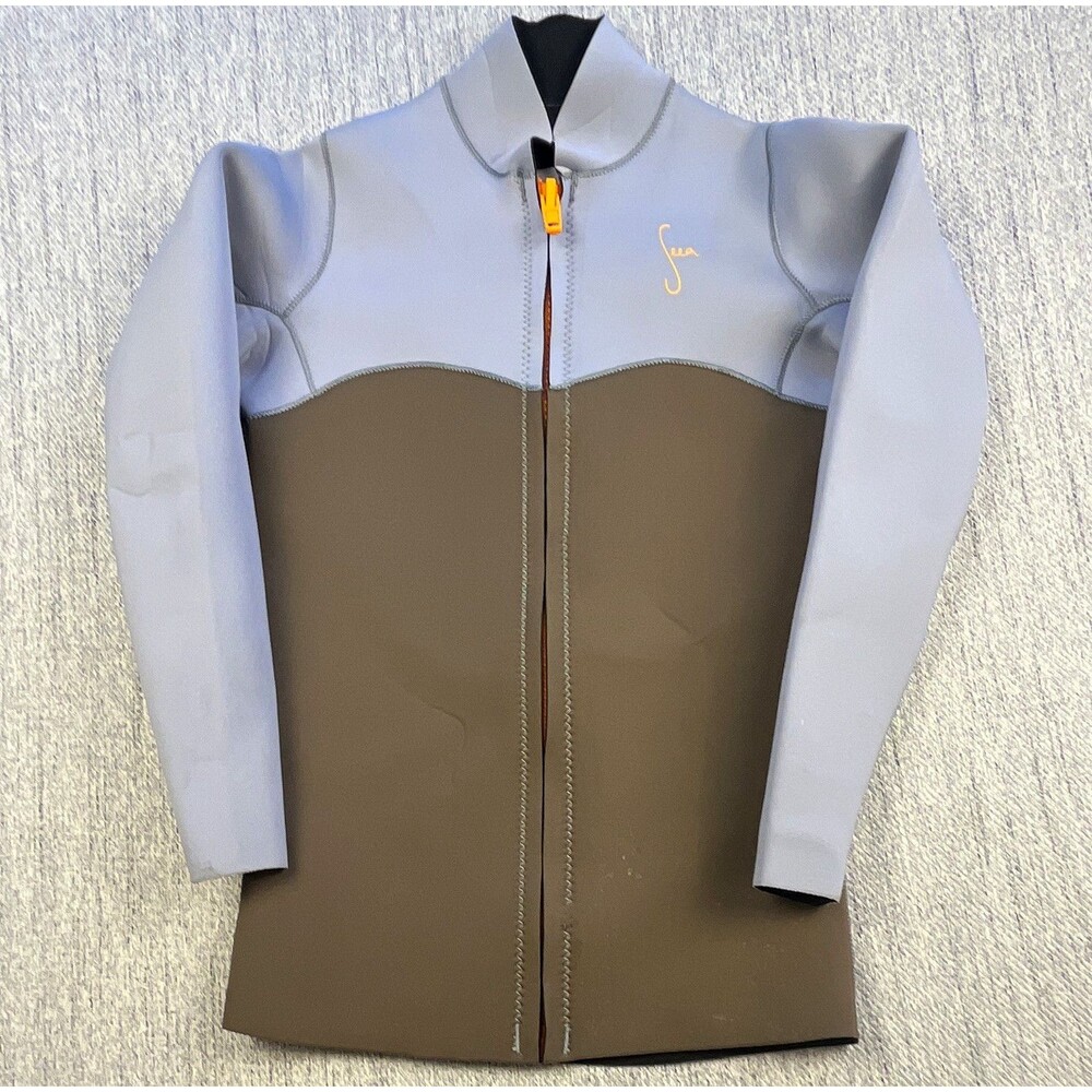 Seea Rincon Yulex Wetsuit Surf Jacket 2mm Front Zip Earth Tone Brown Size M
